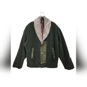 Vintage cashmere and wool toggle buttons Bomber jacket